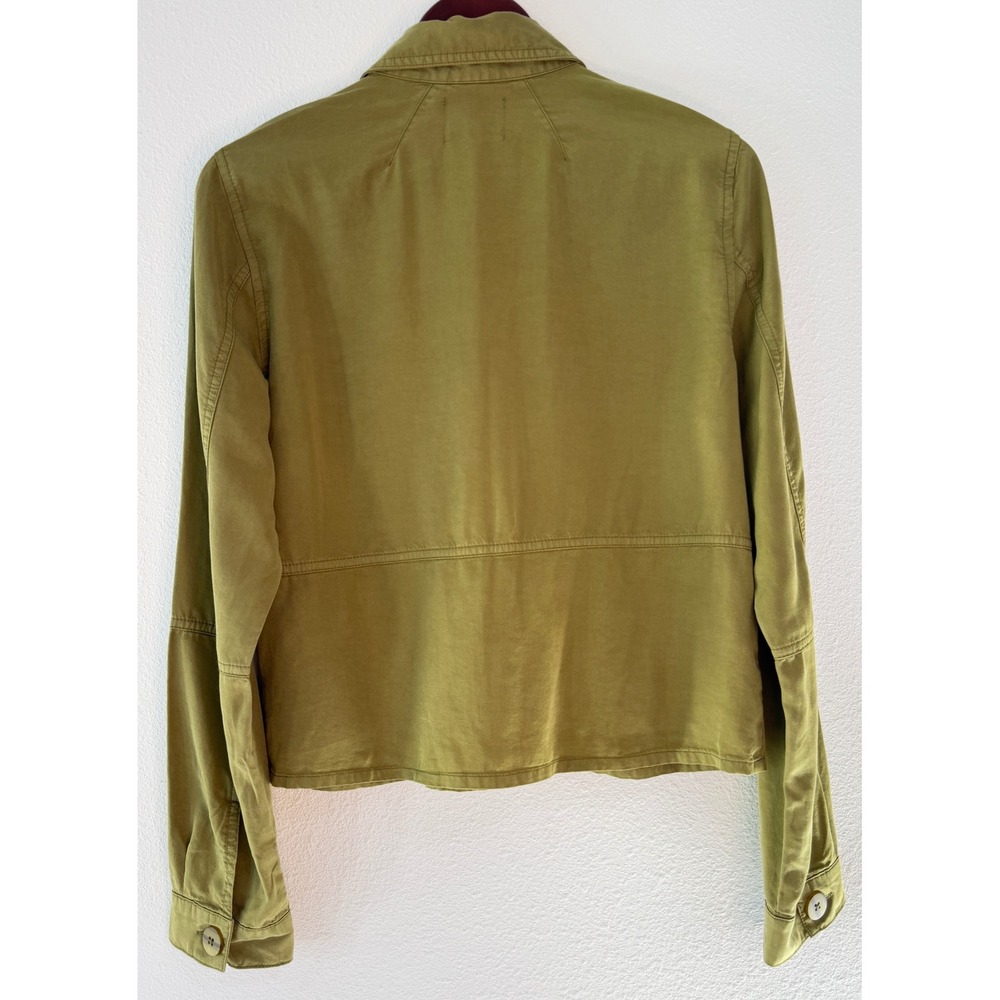 KUT from the Kloth Green Utility Shacket 100% Lyocell Cropped Gorpcore Granola - Picture 2 of 8
